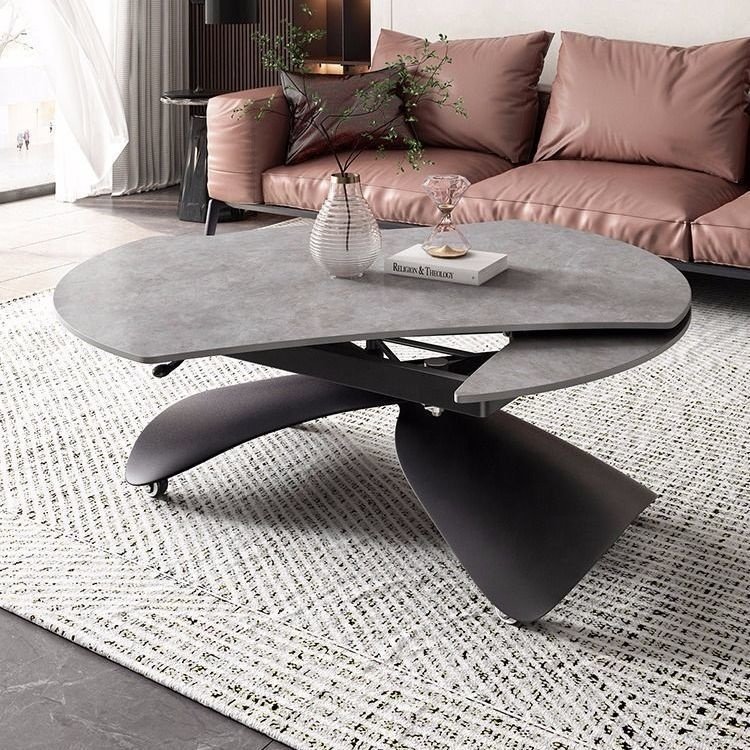 Living Room Lift Coffee Table and Dining Table Telescopic Rock Plate Coffee Table Dual-purpose Multi-functional Simple 1 Piece