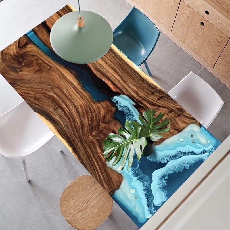 Best selling newest design epoxy resin solid wood dining restaurant tables