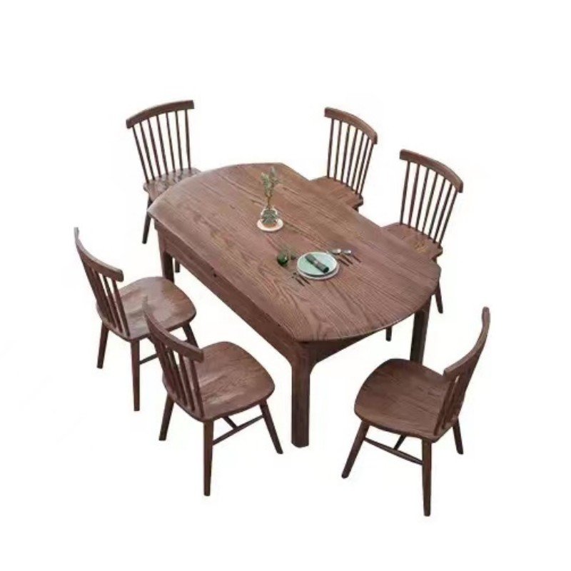 Ash Wood Dining Set Wooden Dining-room Furniture Solid Wood Dinning Table Round Dining Table