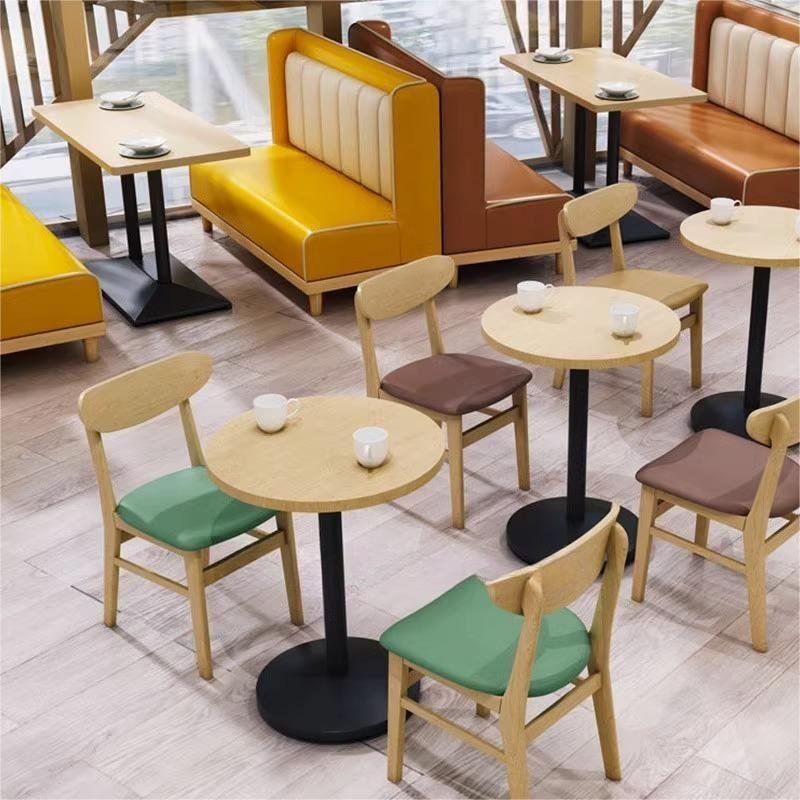 Foshan factory restaurant booth sofa seating coffee shop leisure bench sofa commercial furniture set sofa with table and chairs