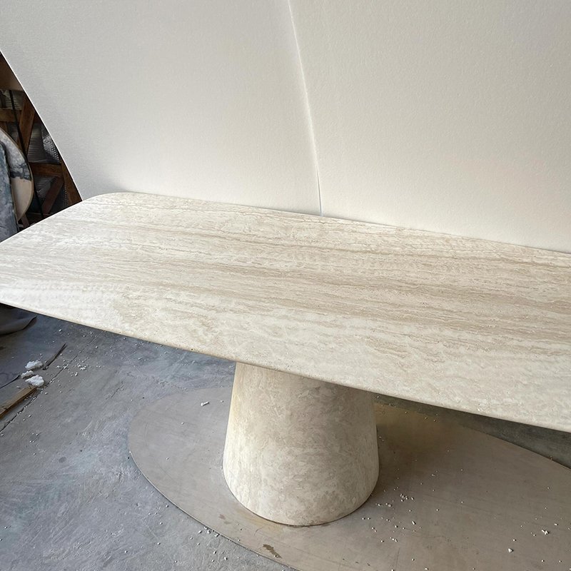 Home Deco Furniture Dining Room Natural Stone Table Travertine Marble Dining Table for Sale