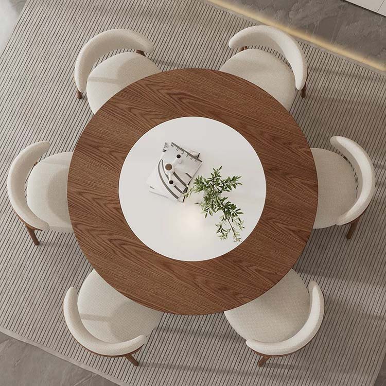Modern Dining Room Furniture Round Wooden Restaurant Table Set Simple Family Living Room Leisure Solid Wood Dining Table