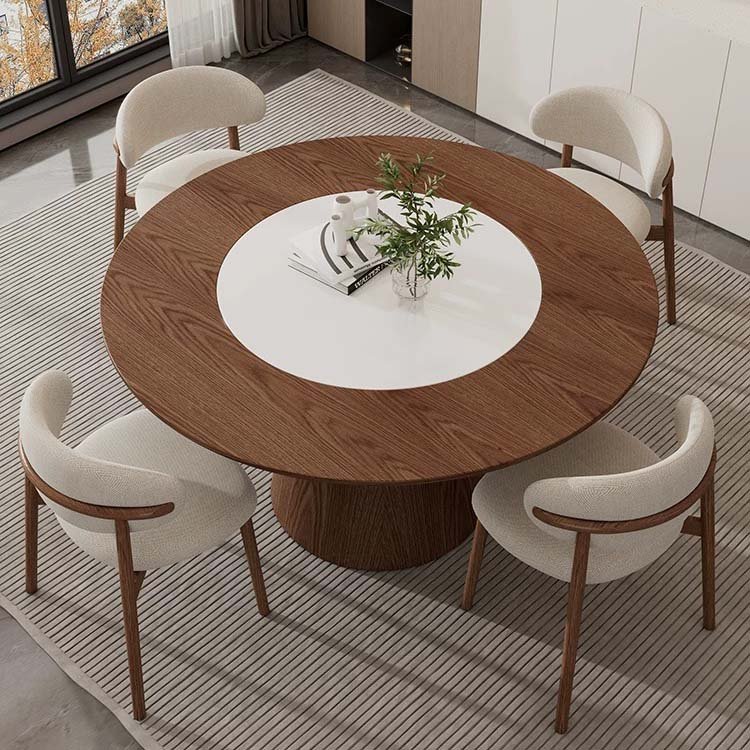 Modern Dining Room Furniture Round Wooden Restaurant Table Set Simple Family Living Room Leisure Solid Wood Dining Table