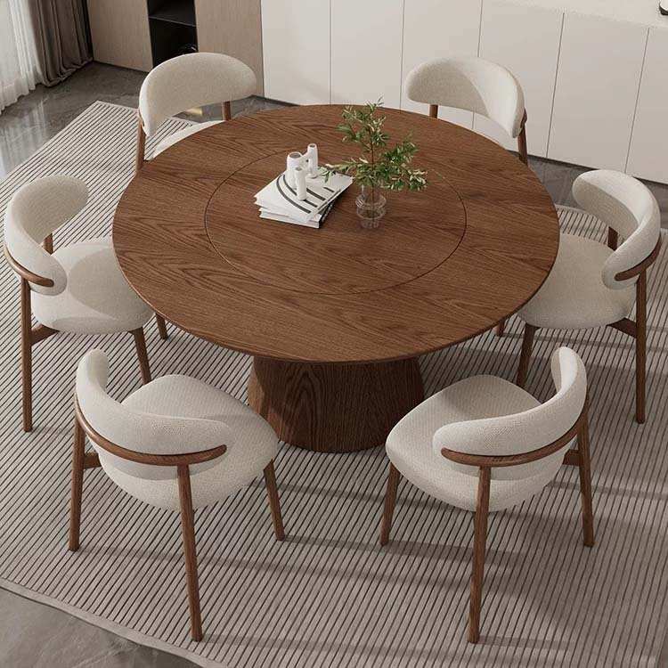 Modern Dining Room Furniture Round Wooden Restaurant Table Set Simple Family Living Room Leisure Solid Wood Dining Table