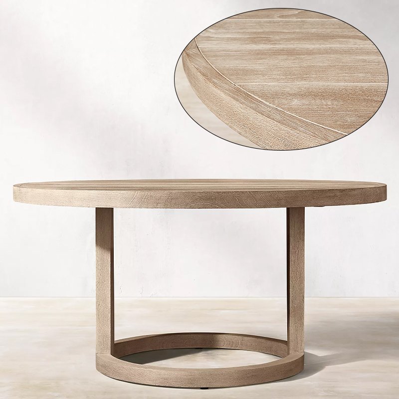 Simple Morden Teak Wooden Dining Set Durable Teak Outdoor Dining Chairs and Round Tables