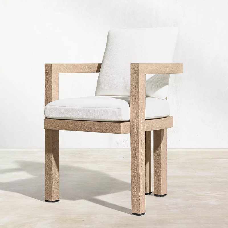 Simple Morden Teak Wooden Dining Set Durable Teak Outdoor Dining Chairs and Round Tables