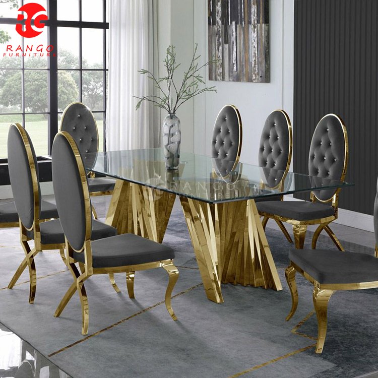 Tempered glass restaurant table outdoor dining table 4 dining room sets dinning table sets