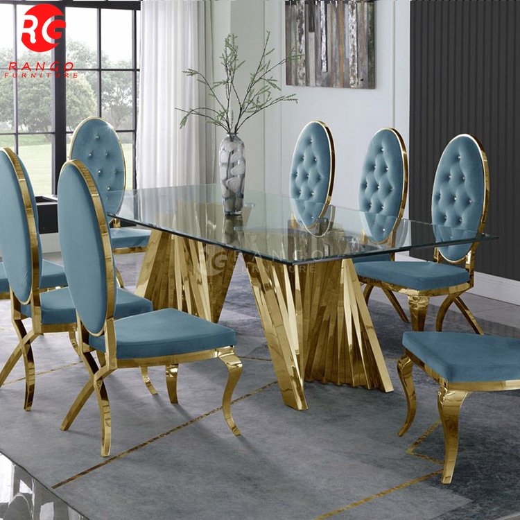 Tempered glass restaurant table outdoor dining table 4 dining room sets dinning table sets