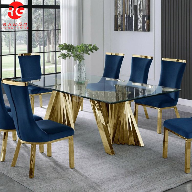 Tempered glass restaurant table outdoor dining table 4 dining room sets dinning table sets
