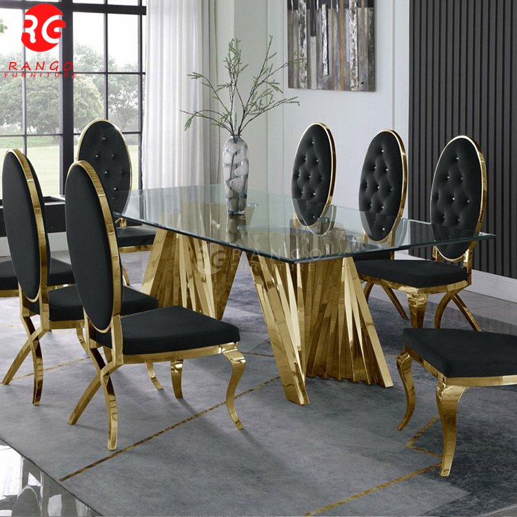 Tempered glass restaurant table outdoor dining table 4 dining room sets dinning table sets
