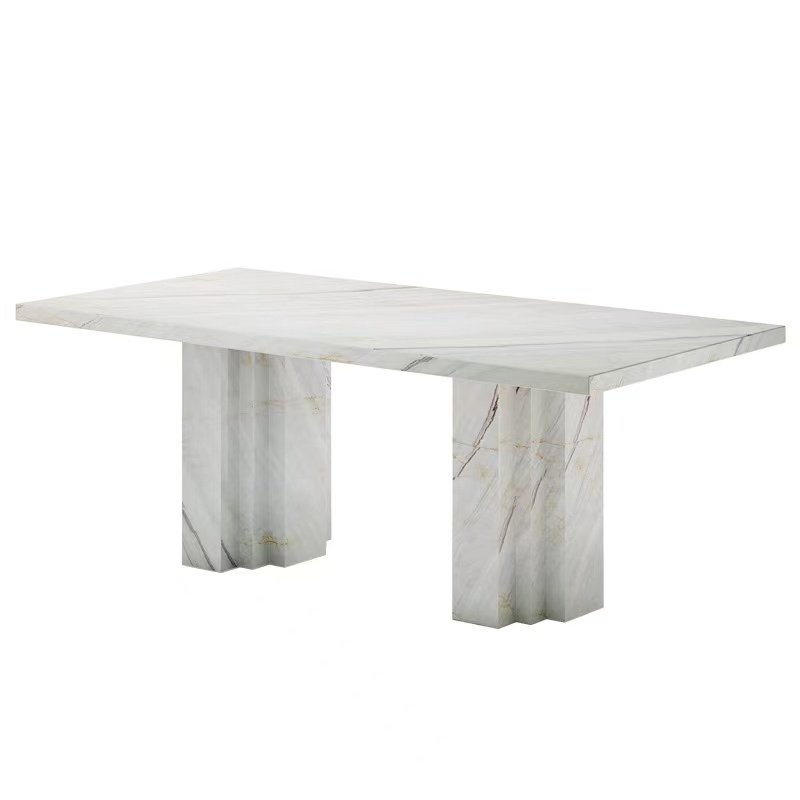Italian white marble table Nordic designer's simple rectangular modern living room creativity white marble dining table