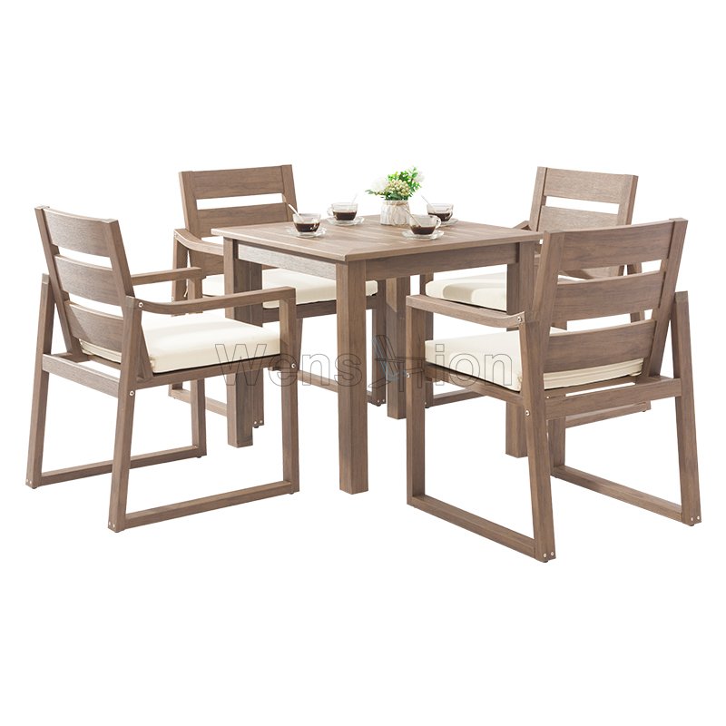 Square Dining Table cartoon polystyrene wood outdoor patio garden set furniture