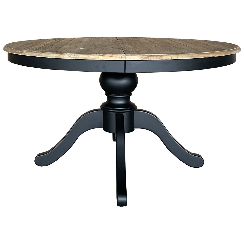 D1636 Antique French Style Extendable Solid Wood Pedestal Round Dining Table