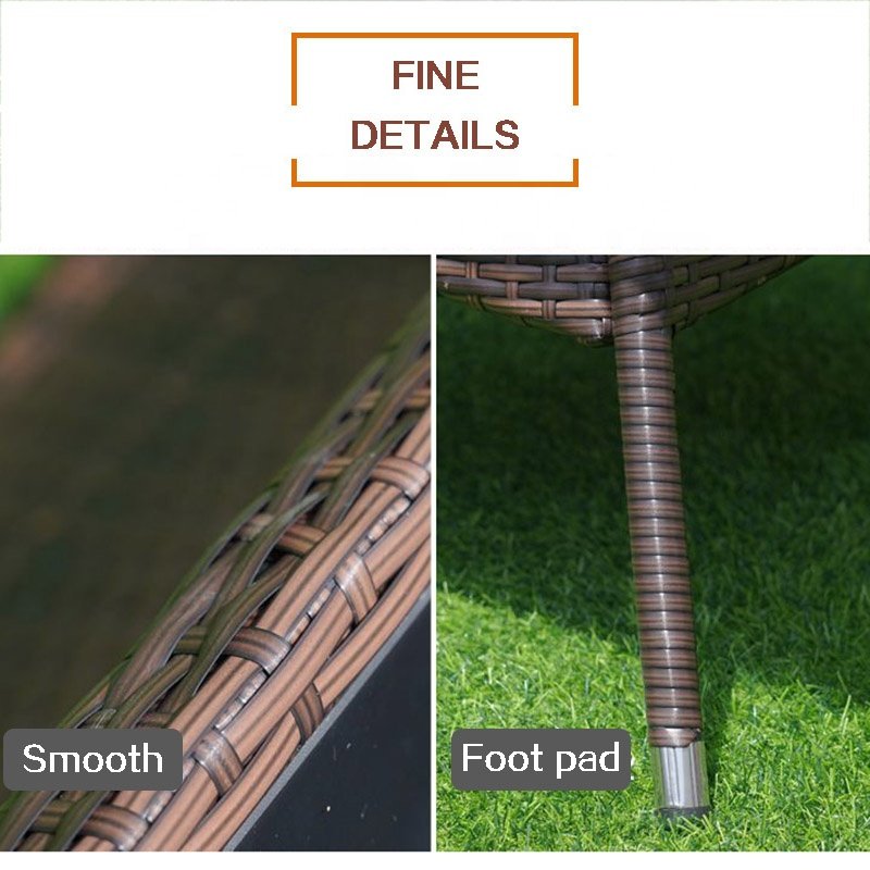 Modern Outdoor Furniture Hotel Resort Cafe Garden Plastic Rattan Rectangular Patio Dining Table For 4