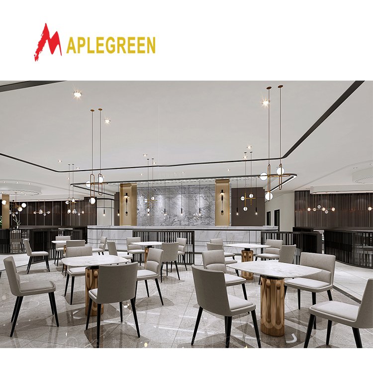 Guangzhou modern hotel restaurant furniture dining table 6 seater and chair set