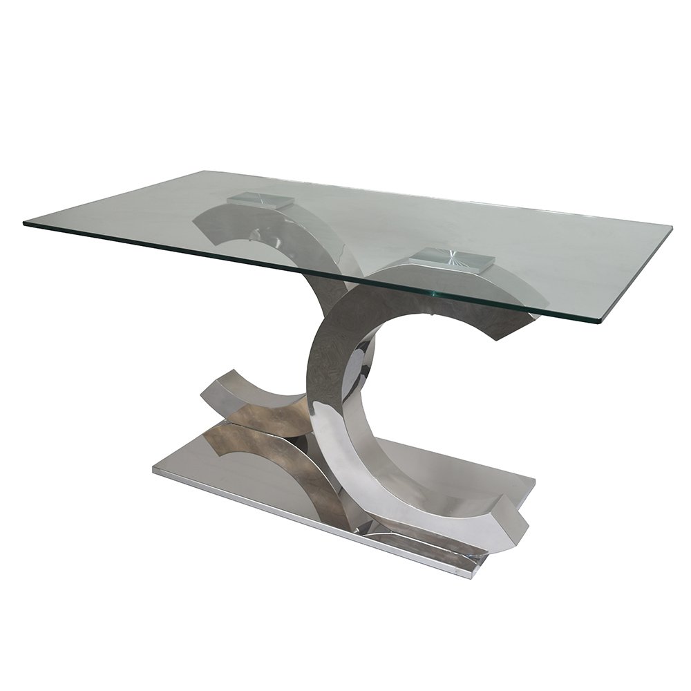 A8086 Glass top rectangular dining table home furniture