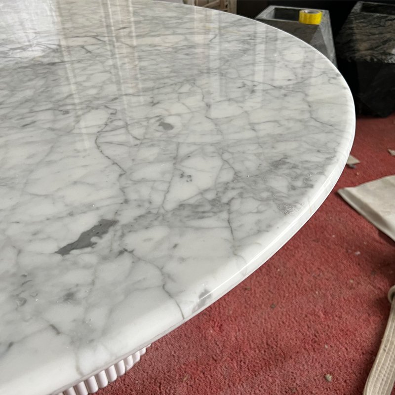 New Design Home Furniture Dinning Room Travertine Round Table Set 6 Seater Round Marble Dining Table Set Mordren
