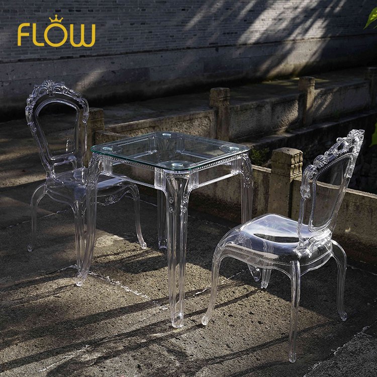 Wholesale home Clear Acrylic round Wedding Banquet square Glass Modern coffee table outdoor tables dining tables set For Sale