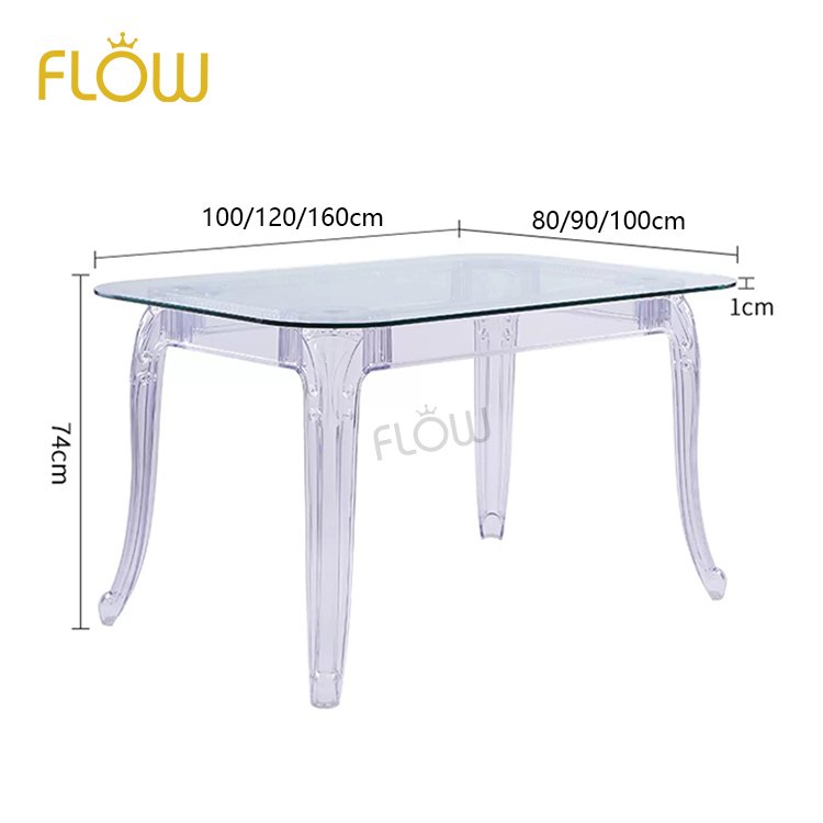 Wholesale home Clear Acrylic round Wedding Banquet square Glass Modern coffee table outdoor tables dining tables set For Sale