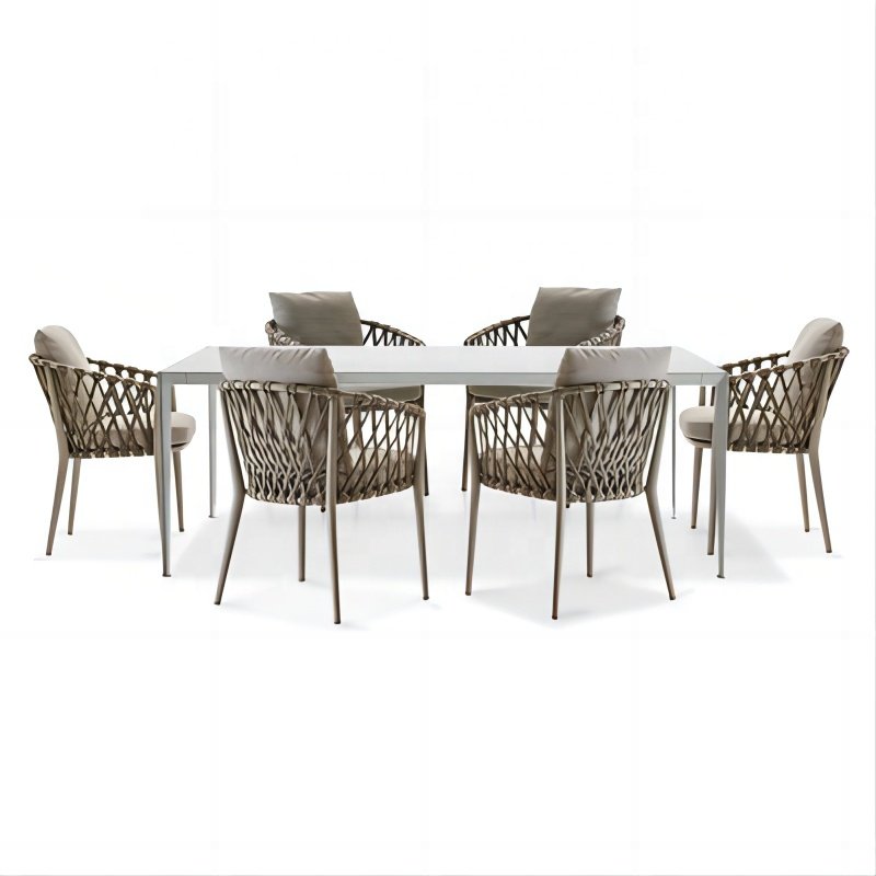 SUNWAY High End Garden Chairs Outdoor Rattan Furniture Set Dining Table And Chair Sets