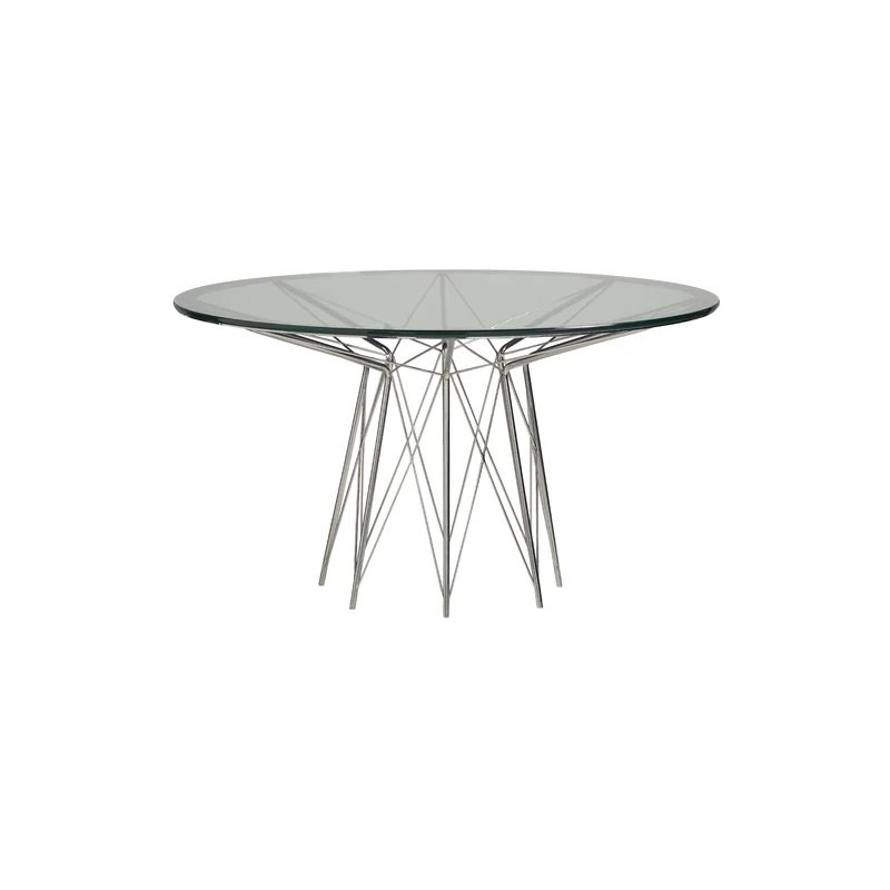 Leg Dining Table Dining Tables Sets Stainless Steel Glass Top Metal with Chairs Modern Luxury Business