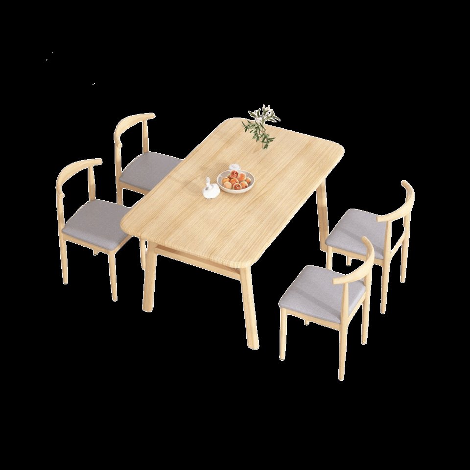Dining table and chair combination small household dining table milk tea shop minimalist modern coffee shop rectangular shape