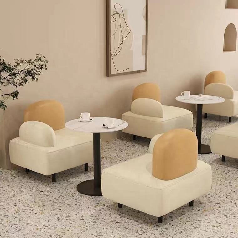 2024 YOUTAI Restaurant Furniture Leather Sofa Booth Metal Dining Table And Chairs Set Coffee Shop Chair