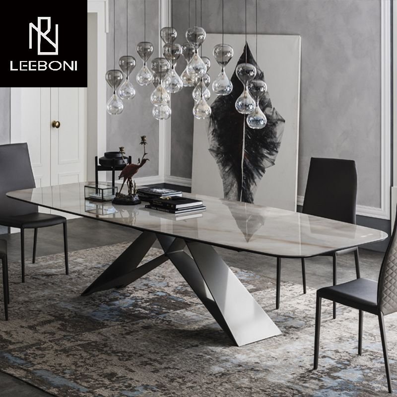 Factory supply home furniture luxury marble dining tables for 8 seater