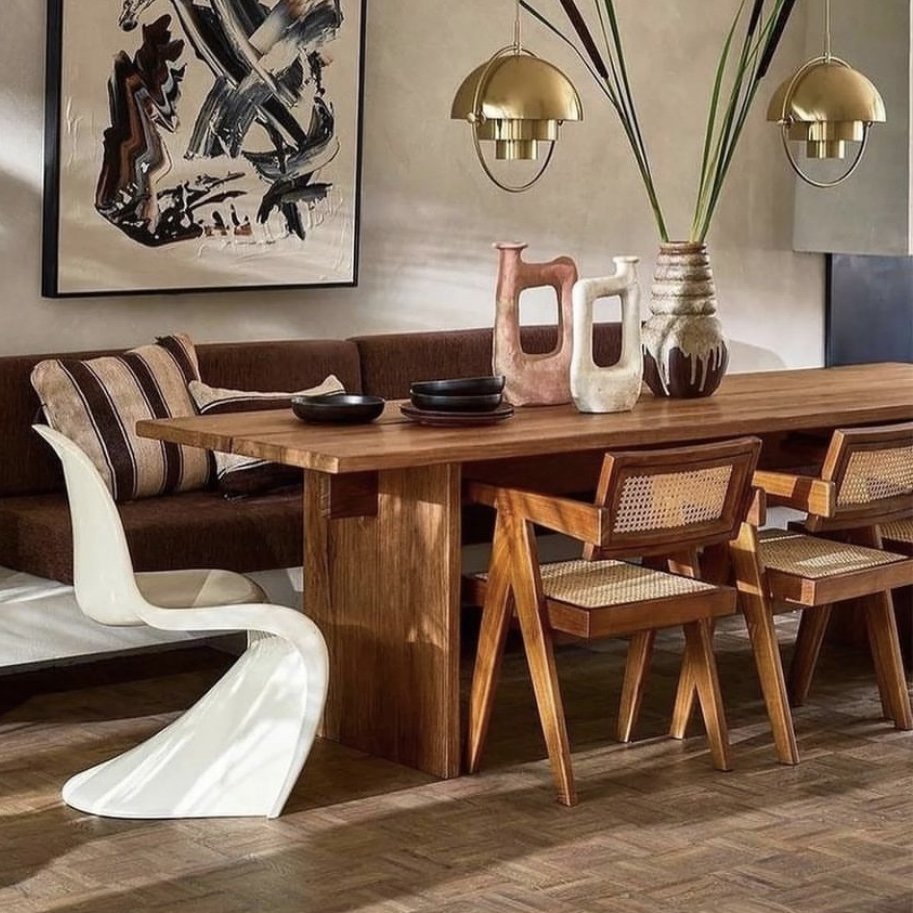 High Quality Modern Popular Dining Room Dinner Table Classic Wood Dining Table Sets Walnut Wood Slab