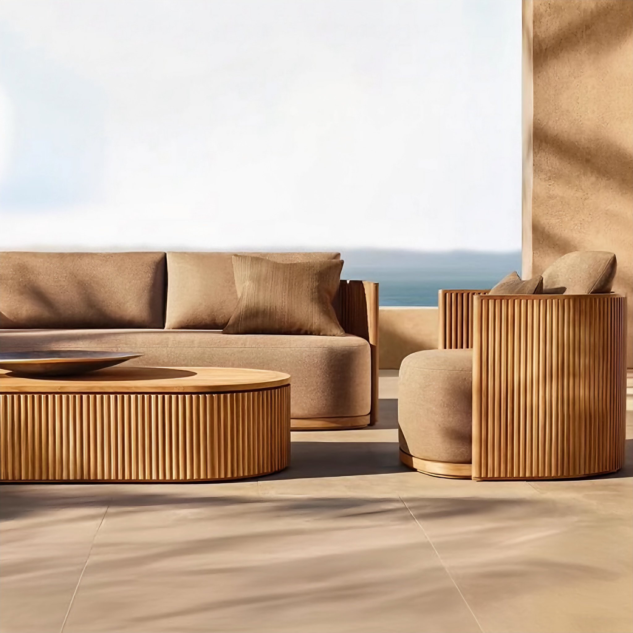 Low price Solid Teak Outdoor Lounge Chair Garden Wooden Sofa Chair for Hotel Resort Patio Furniture