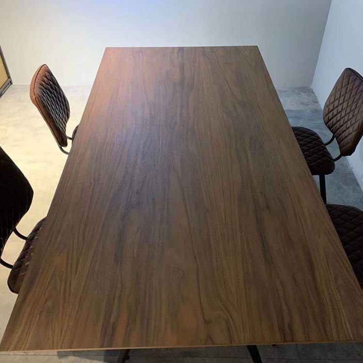 Manufacturer MDF Covered With Wood Veneer Top Dining Room Dining Table With Painting Legs