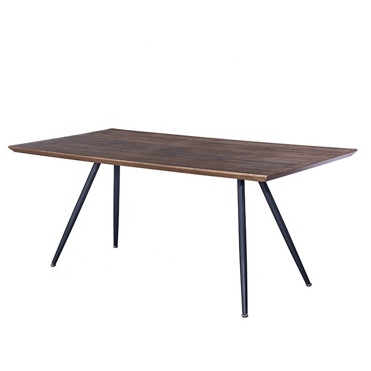 Manufacturer MDF Covered With Wood Veneer Top Dining Room Dining Table With Painting Legs