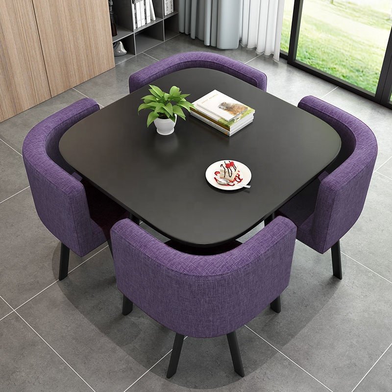Good quality round dining table set 4 seater living room modern small dining table set 4 chairs