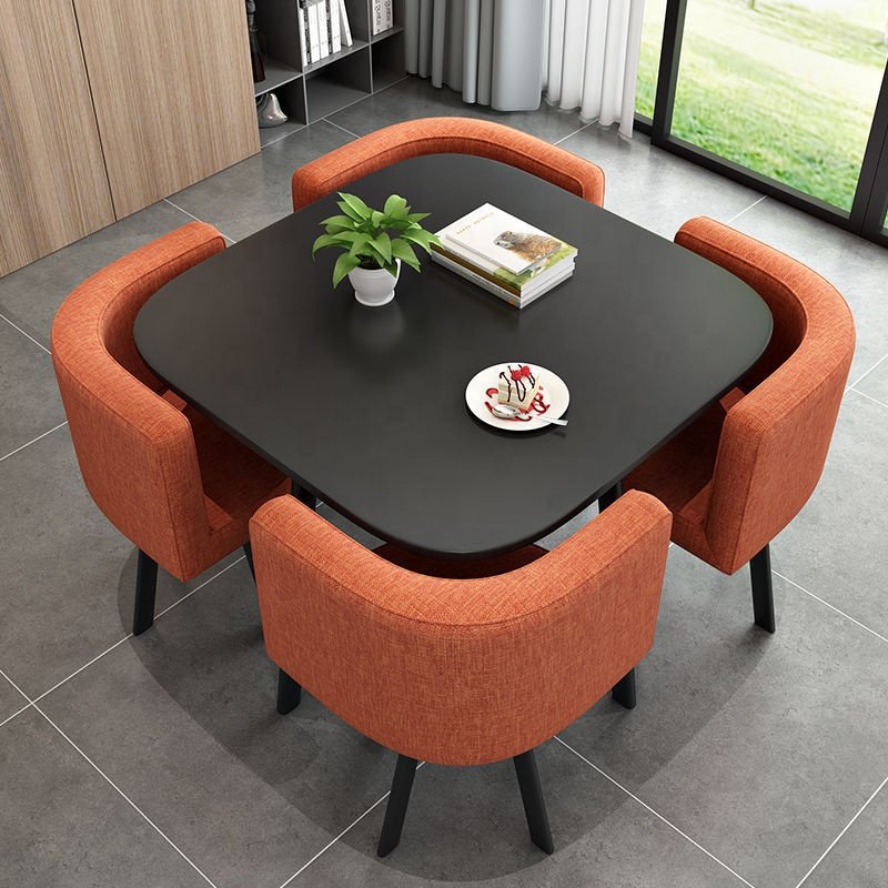 Good quality round dining table set 4 seater living room modern small dining table set 4 chairs