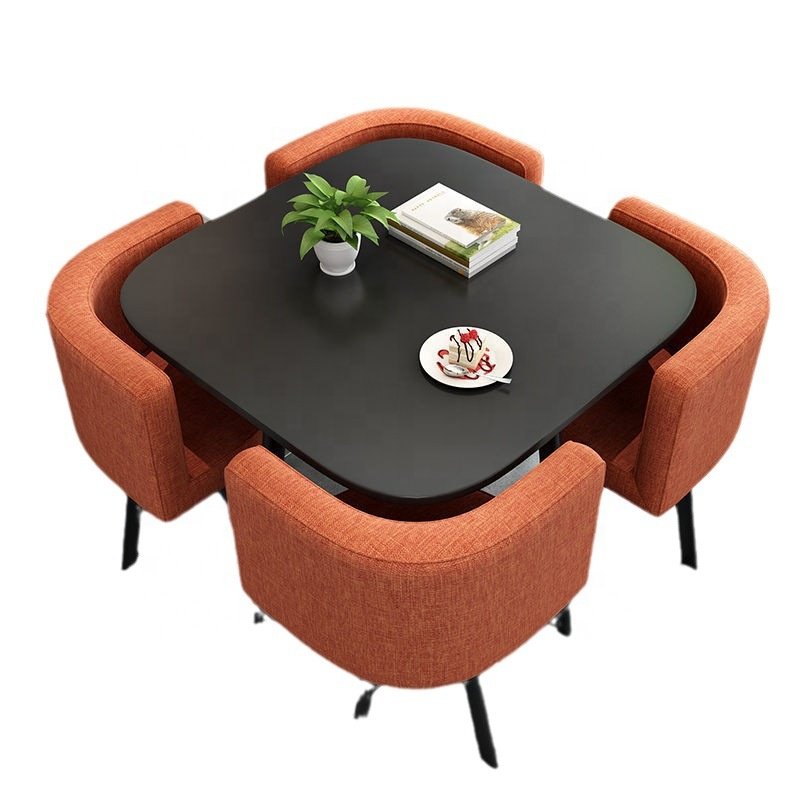Good quality round dining table set 4 seater living room modern small dining table set 4 chairs