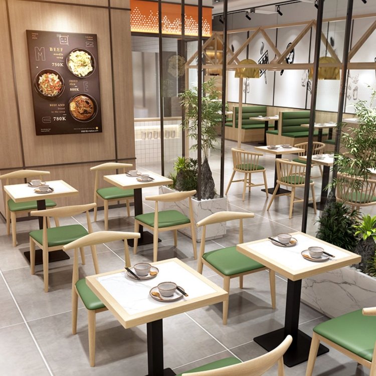 Dining Seating Booth Sets For Restaurant Furniture Stool Solid Wood Coffee Dining Table And Chairs Sets