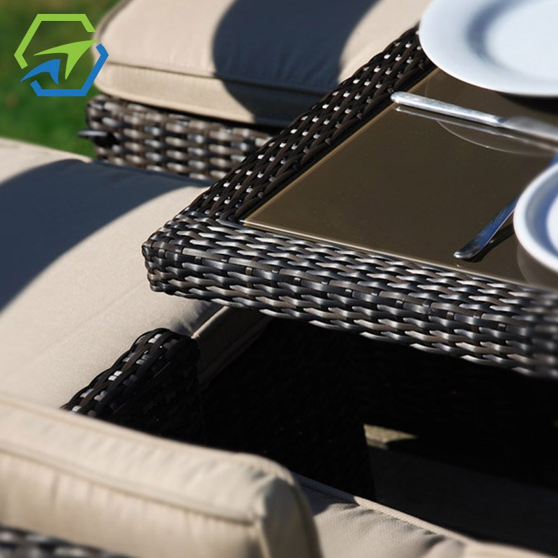 UK popular sectional patio conversation sofa promotional outdoor garden rattan aluminium dining table set outdoor furniture