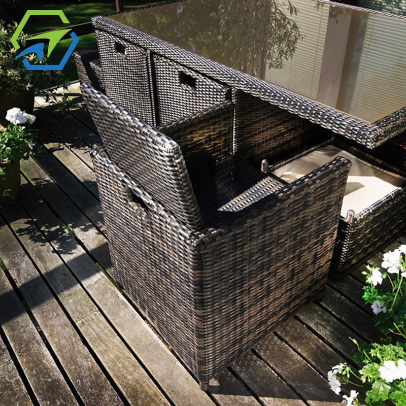 UK popular sectional patio conversation sofa promotional outdoor garden rattan aluminium dining table set outdoor furniture