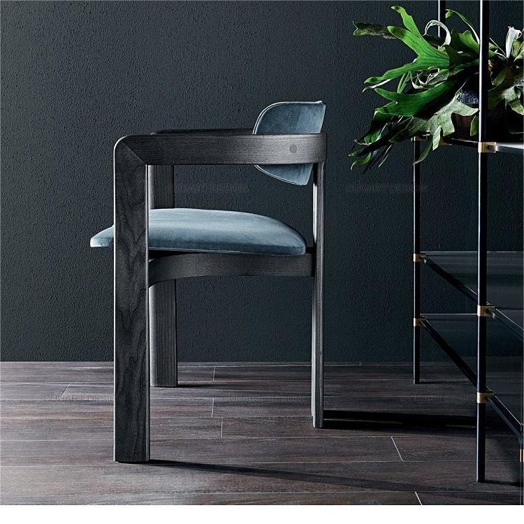 Relaxing lounge chairs wooden frame single accent chair for hotel dinning room round table with 4 chairs dining set