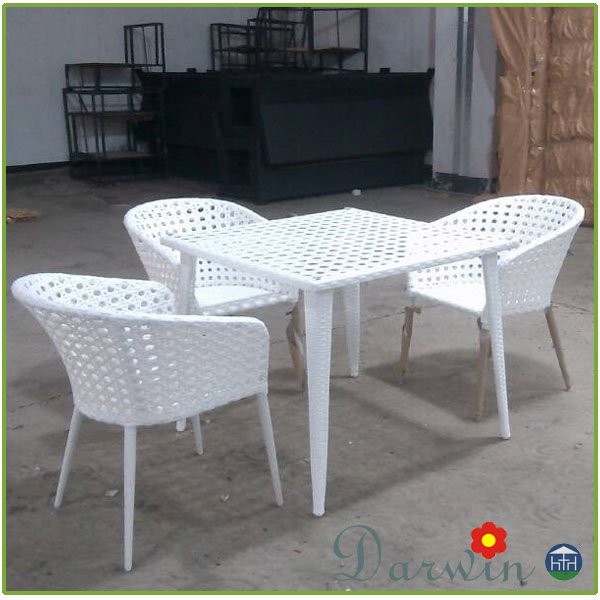 Modern cheap dining chair leisure rattan foshan manufacturer price genuine wicker outdoor dining table set
