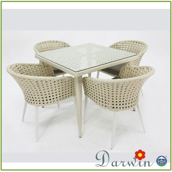 Modern cheap dining chair leisure rattan foshan manufacturer price genuine wicker outdoor dining table set