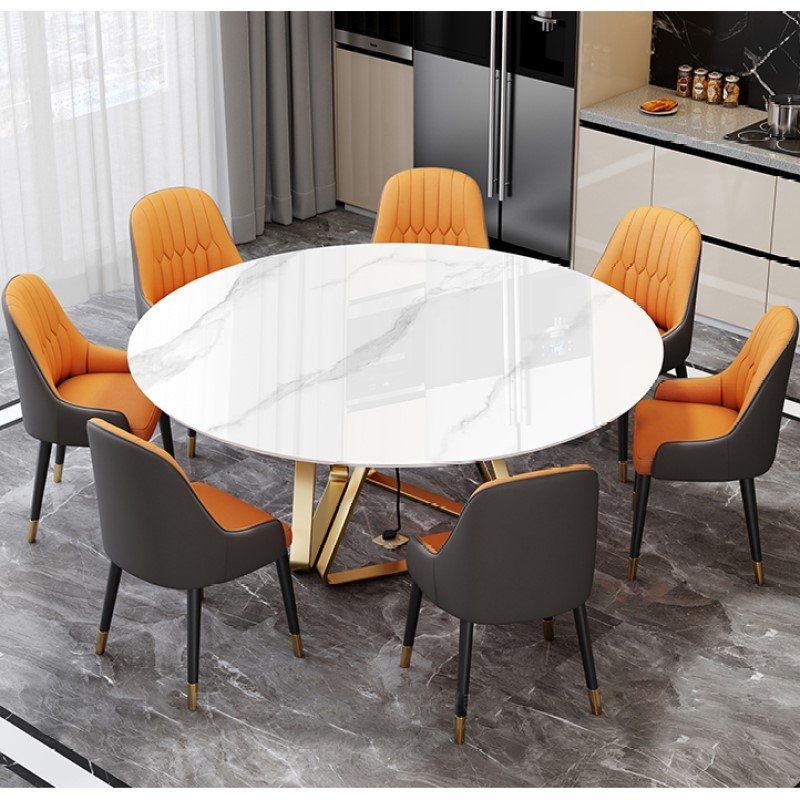 Customizable Kitchen And Dining Room Table And Chairs Auto-rotate Dining Room Furniture Sets Sintered Slab Dining Table Set