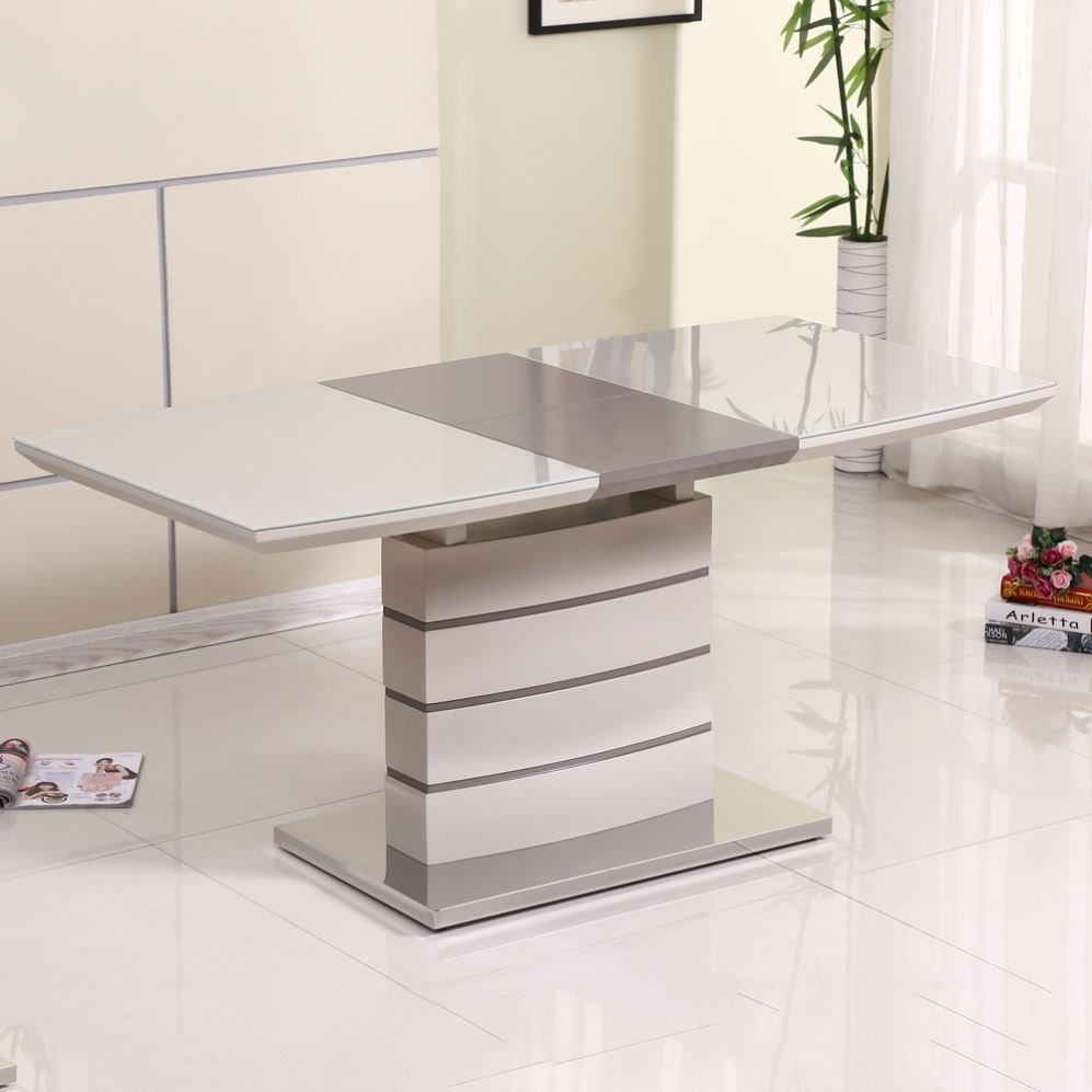 Modern Luxury Dining Tables Set Glass Dining Room Furniture Kitchen Restaurant Extendable Dining Tables