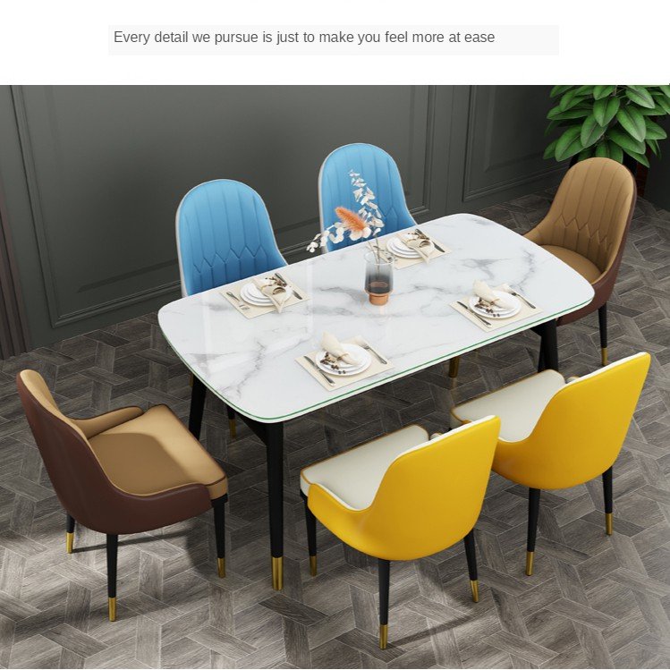 Best Selling Dining Table Stone Dinning Table Decoration Stone Gold Marble or Stone Natural Black and White Home Furniture Metal