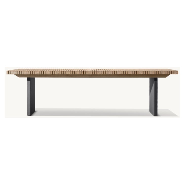 Outdoor balcony teak furniture modular components solid teak wooden dining table and chair set for 8 furniture