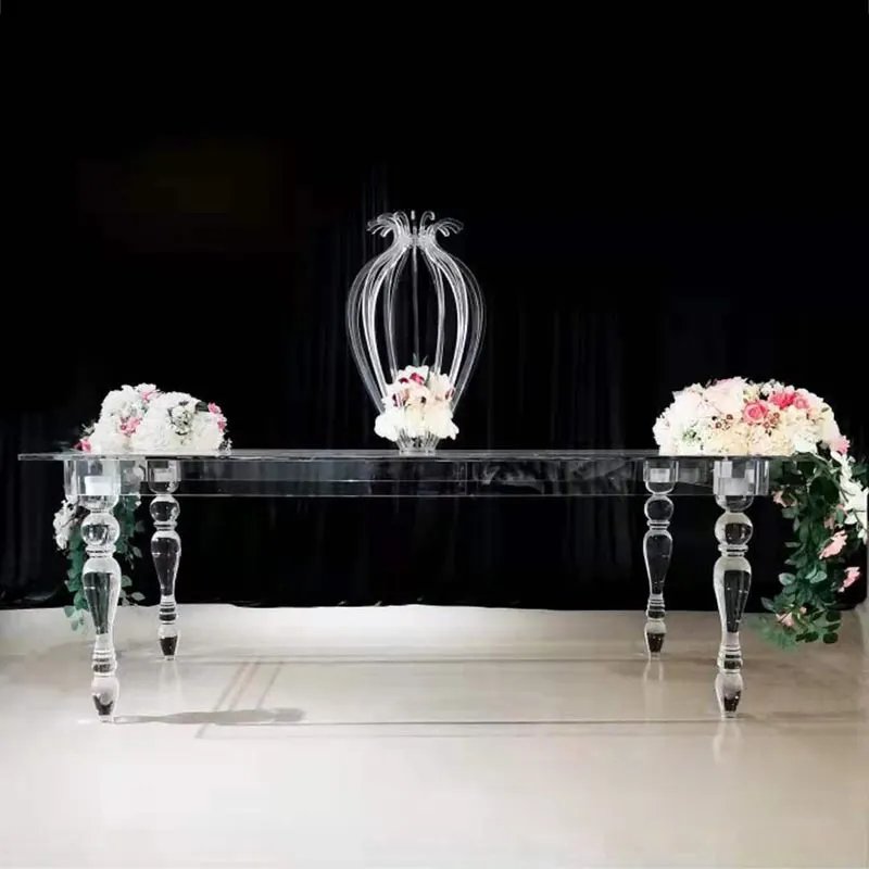 Transparent Cheap Latest Italian Elegant Luxury Acrylic Dining Table for Wedding Events Home Furniture Living Room Modern table