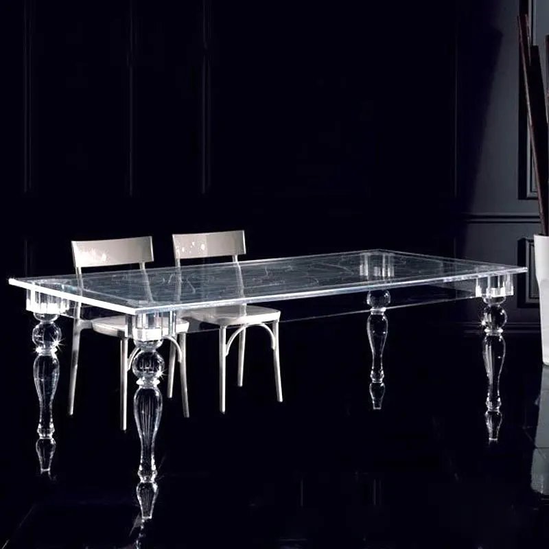 Transparent Cheap Latest Italian Elegant Luxury Acrylic Dining Table for Wedding Events Home Furniture Living Room Modern table