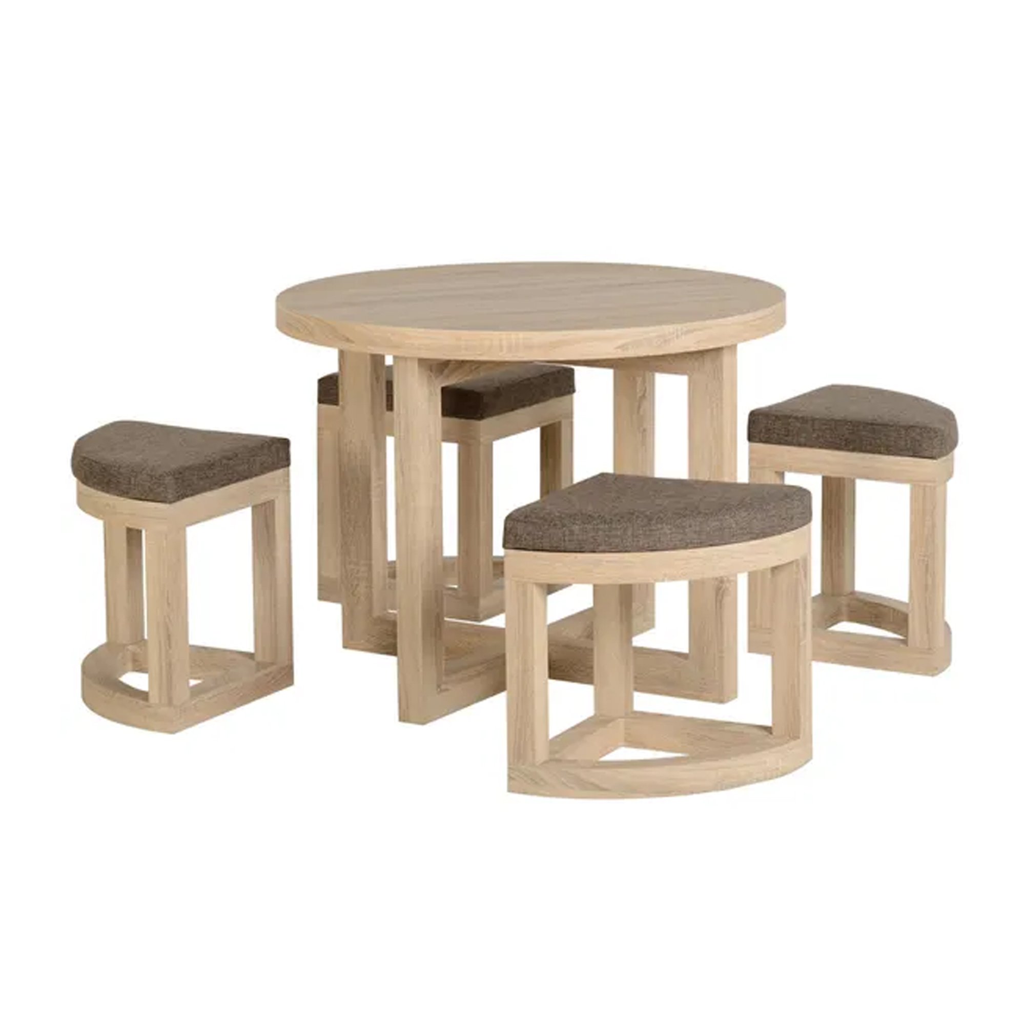 Round Dining Table Sets With 4 Seater Stool Outdoor Furniture - Helda