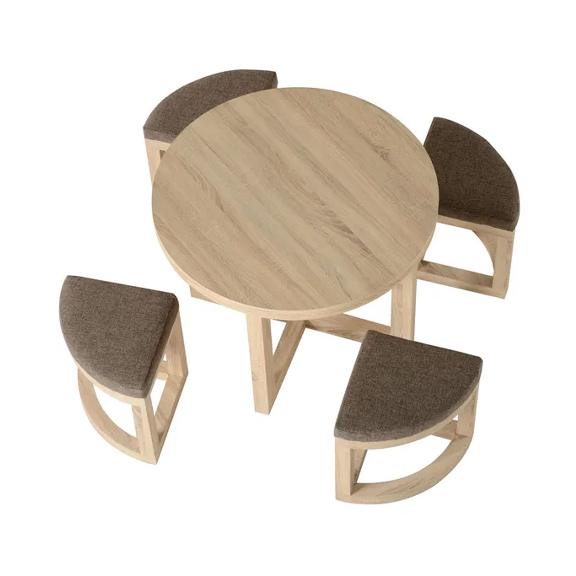 Round Dining Table Sets With 4 Seater Stool Outdoor Furniture - Helda