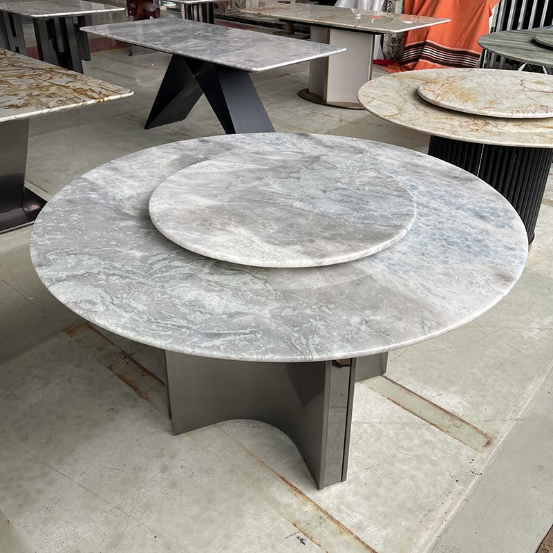 Golden Marble Round Dining table Living room Furniture Kitchen Dining Table Set